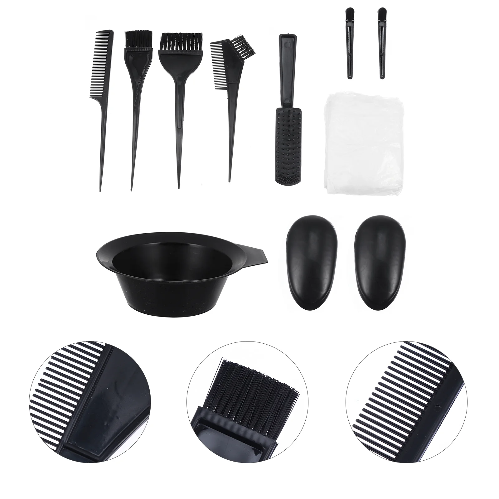 

11 Pcs set Hair Coloring Bowl Kit Brushes Ears Covers Comb Hair Clip Compact Tinting Supplies for Home Salon Use