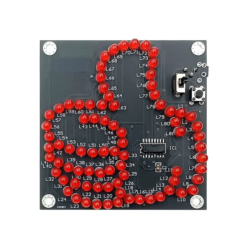 AS95-LED polegar fluindo kit de produção de luz diy kit eletrônico diodo emissor de luz microcontrolador kit de prática de solda