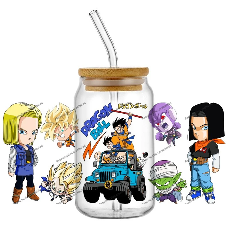 popular Japanese anime Dragon Ball UV DIY Decoration Decals 3D transfers uvdtf tumbler seal stickers 16oz Home decoration