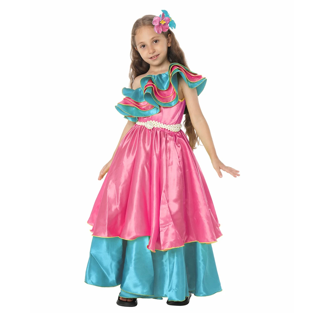 فستان تنكري للفتيات من Rainforest البرازيلي للأطفال من القماش بأربعة ألوان للحفلات التنكرية للهالوين زي كرنفال