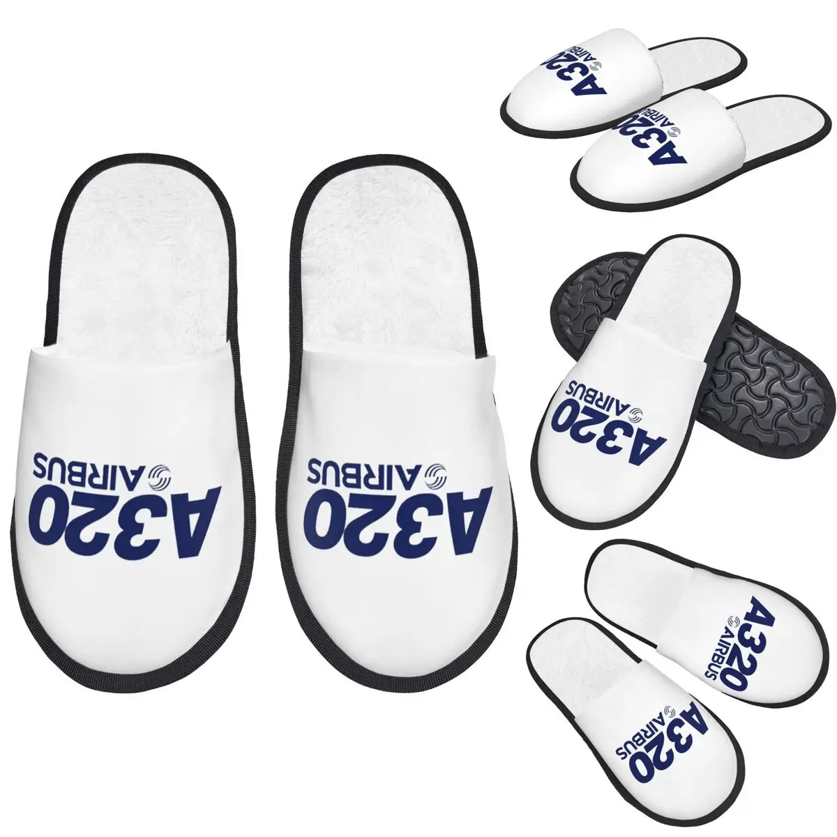 Custom Airbus A320 Logo Slippers Memory Foam Warm Soft Women House Slipper Bedroom Comfy Shoes