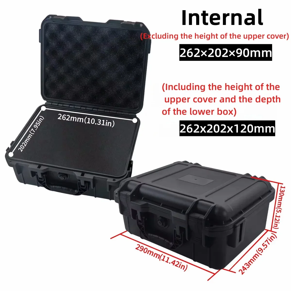 1 st Waterdichte Harde Draagtas Tas Gereedschapskoffer Met Voorgesneden Spons Opbergdoos Veiligheid Protector Organizer Hardware Toolbox