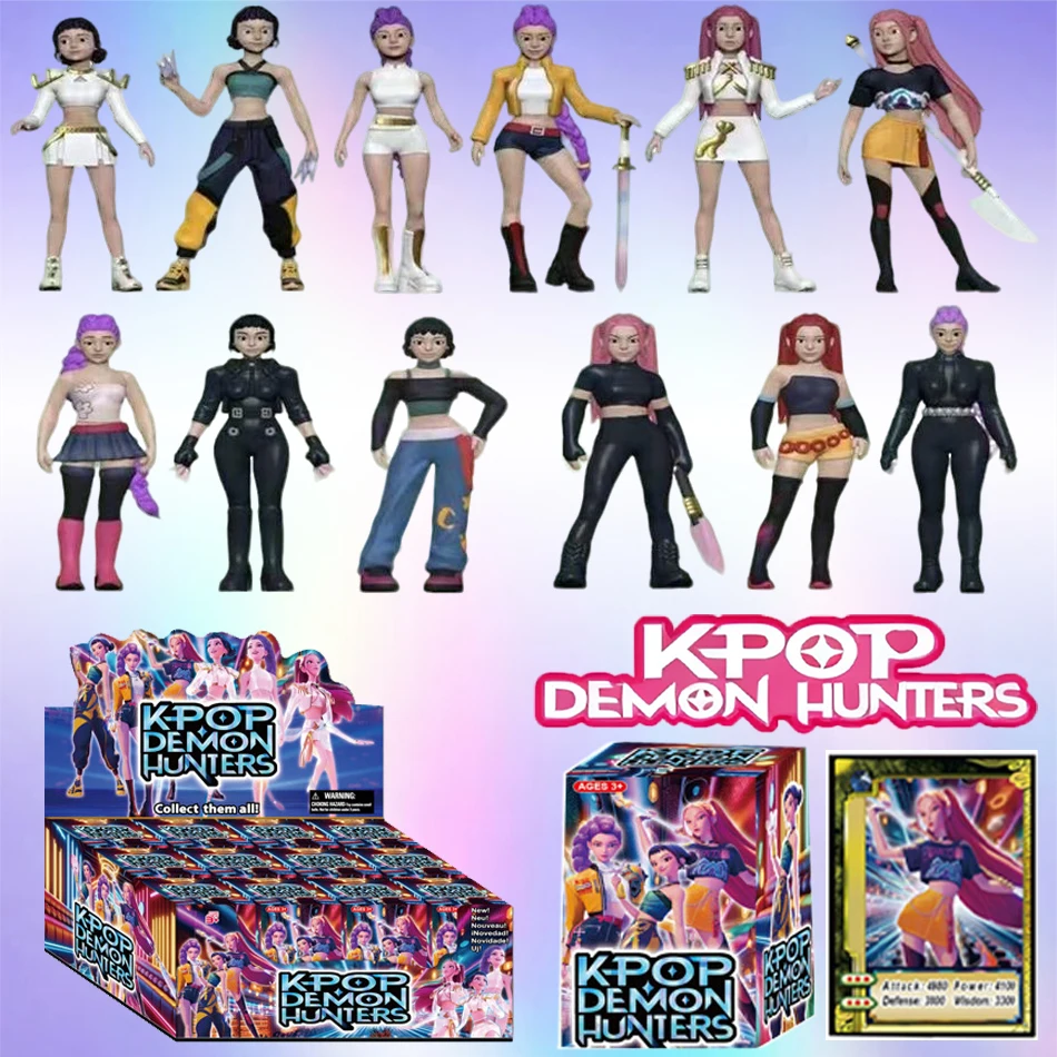Novo 1-12 pçs kpop demônio caçadores figura brinquedo derpys tigre rumi mira zoey buceta estatueta boneca para fãs presente de aniversário de natal