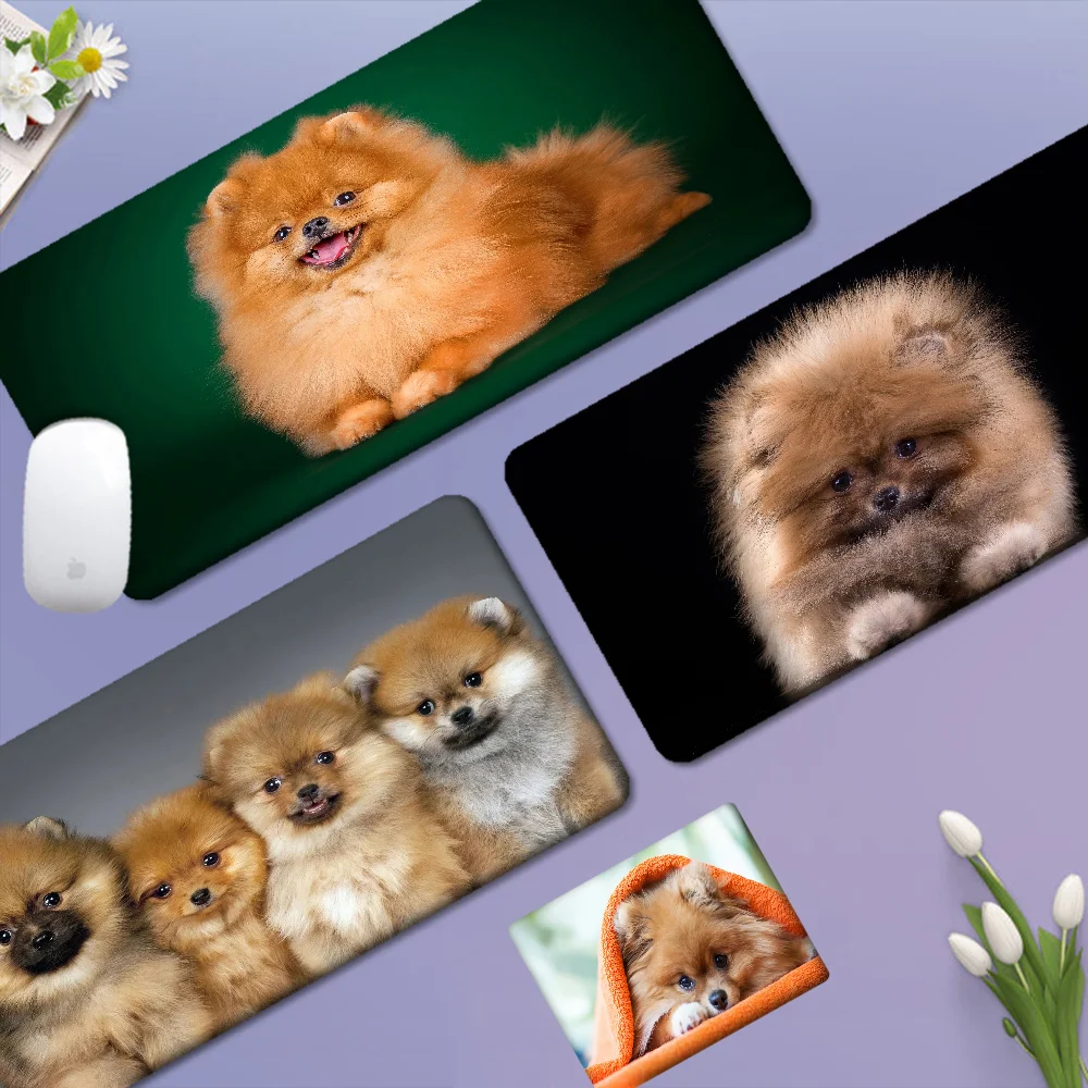 Cute Pomeranian Dogs Anti-Slip Speed Version Game Computer Keyboard Office Table Mat Gaming Mouse Pad