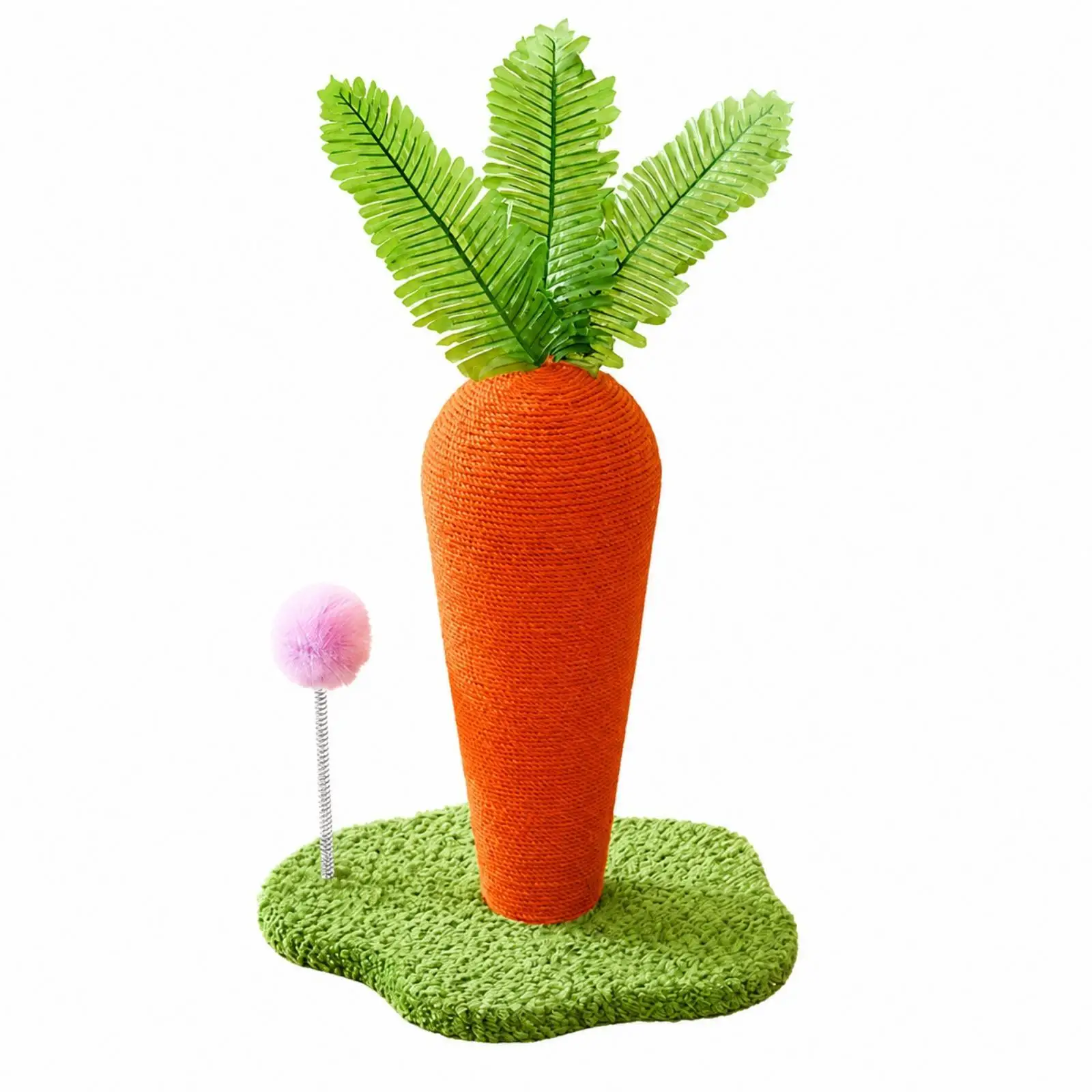 Fun Cat Scratching Pole with Dangling Tuft Toy for Active Felines Sturdy Sisal Construction