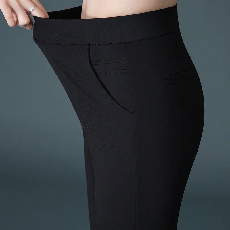 Nowe jesienne spodnie damskie z wysokim stanem, proste, codzienne, plus size, spodnie damskie typu pantalones. — zdjęcie 5