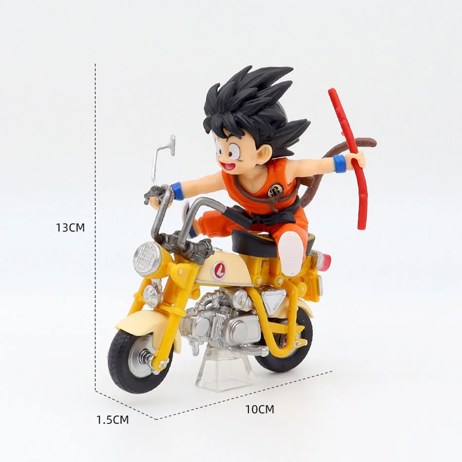 Dragon Ball Anime Goku Figur Son Gohan Goku Action Figur Dbz Vater Und Sohn Motorrad 15 cm PVC Sammlung Modell Spielzeug präsentiert