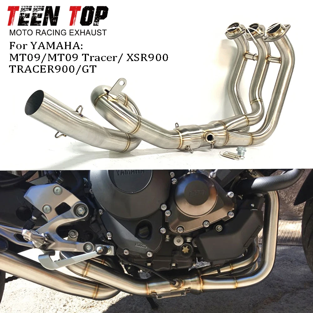 Slip-on Exhaust Motorcycle Exhaust Muffler Full Systems Header Link Pipe For YAMAHA MT09/MT09 Tracer/XSR900 Exhaust Elbow