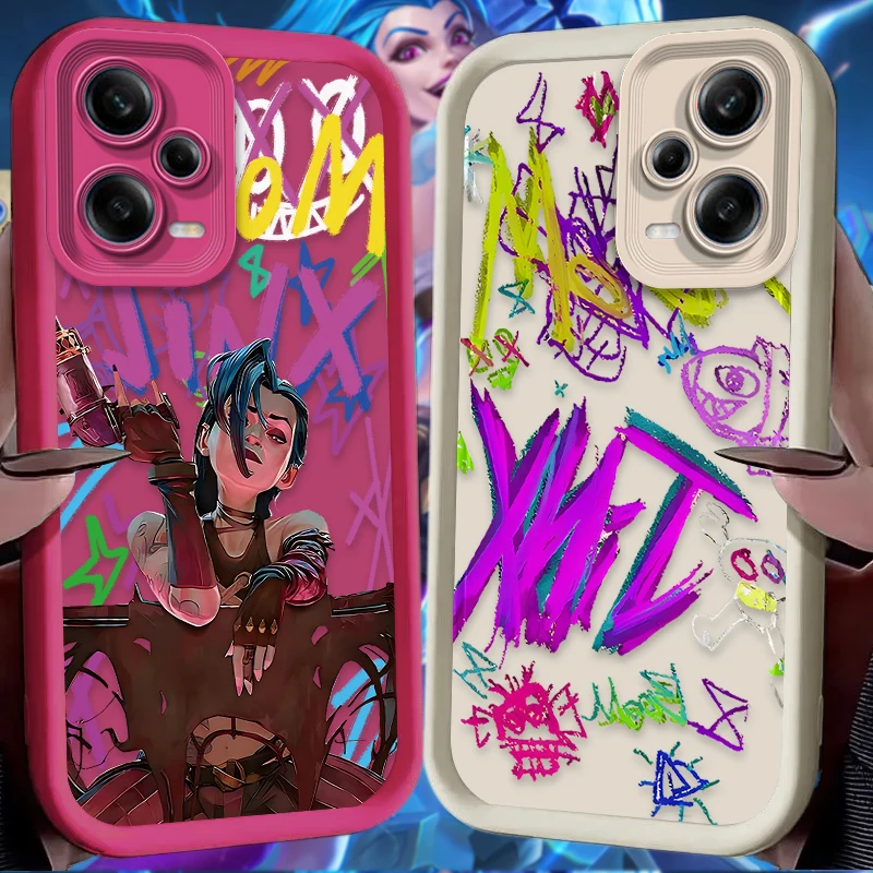 Arcanes J-Jinx Graffiti Case for Xiaomi Redmi Note 13 11 12 Pro Plus 4G 5G 10S 11S 9S 12S 10 9 Redmi 12C 14C 13C A3 12 Soft Etui