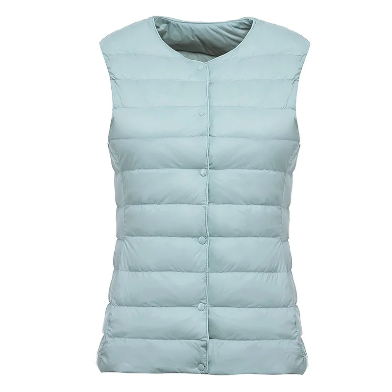 Women Sleeveless Winter Liner White Duck Down Jackets 2023 New Arrivals Female Office Lady Ultra Light Down Vests Coat