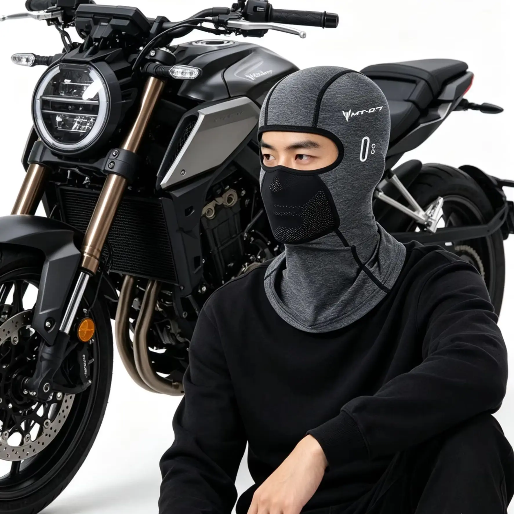 

For Yamaha MT07 MT-07 Motorcycle Full Face Mask Riding Cap Motocross Helmet Liner Neck Face Hood for Moto Riding