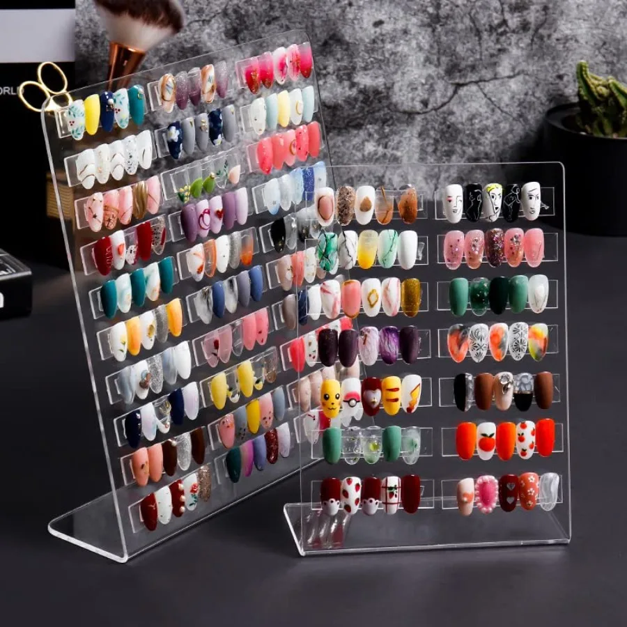 

Nail Polish Rack 30 Lattice Nail Art Display Board Clear Acrylic Removable Holder Shelves Display Rack Stand for Nail Art Nail