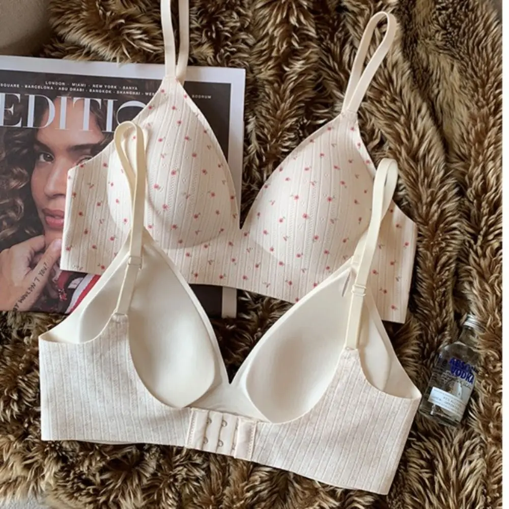 Breathable Seamless Bras for Women Thin Straps Adjustable Push Up Underwear Soft Anti-sagging No Steel Rings Bra Festival Gifts - view 4