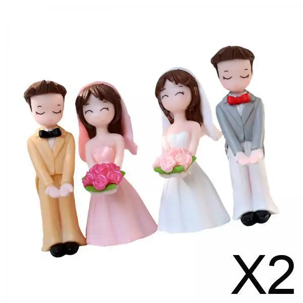 

Топпер для свадебного торта в деревенском стиле, миниатюрные фигурки, подарочный набор, разноцветный аксессуар для вечеринки из ПВХ для помолвки и невесты