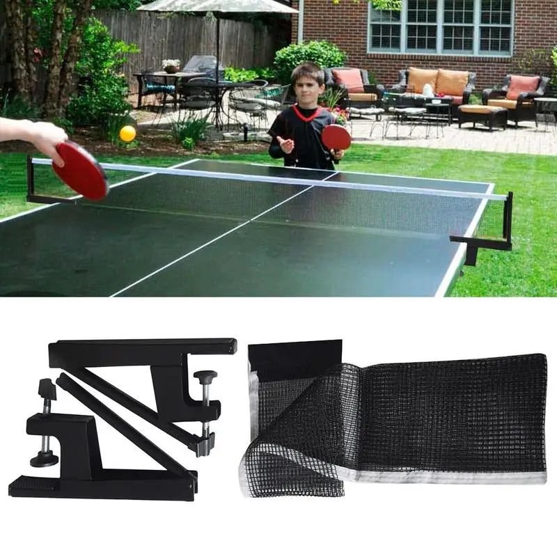 Rete da ping pong caricata a molla con pali Paddle da ping pong e accessori da tavolo da gioco Rete portatile ad alta elasticità per