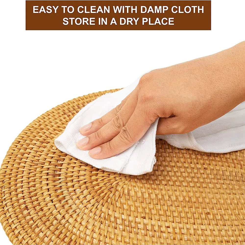 

Качественные овальные подставки из ротанга из 2 предметов, натуральный ротанг, ручная работа, аксессуары для чайной церемонии, подходят для столовой, кухни и т. д.