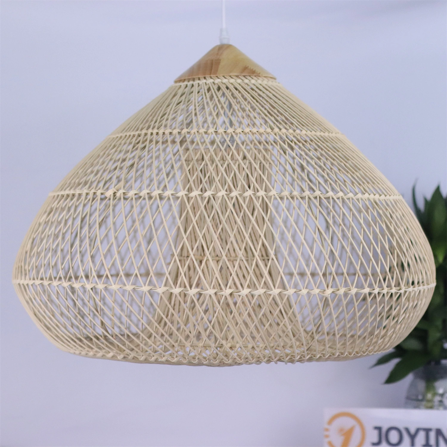 

JOYINLED Wabi-sabi Retro Ceiling Hanging Lamp Living Room Rattan Pendant Light Solid Wood Restaurant Lampshade Lighting Fixture