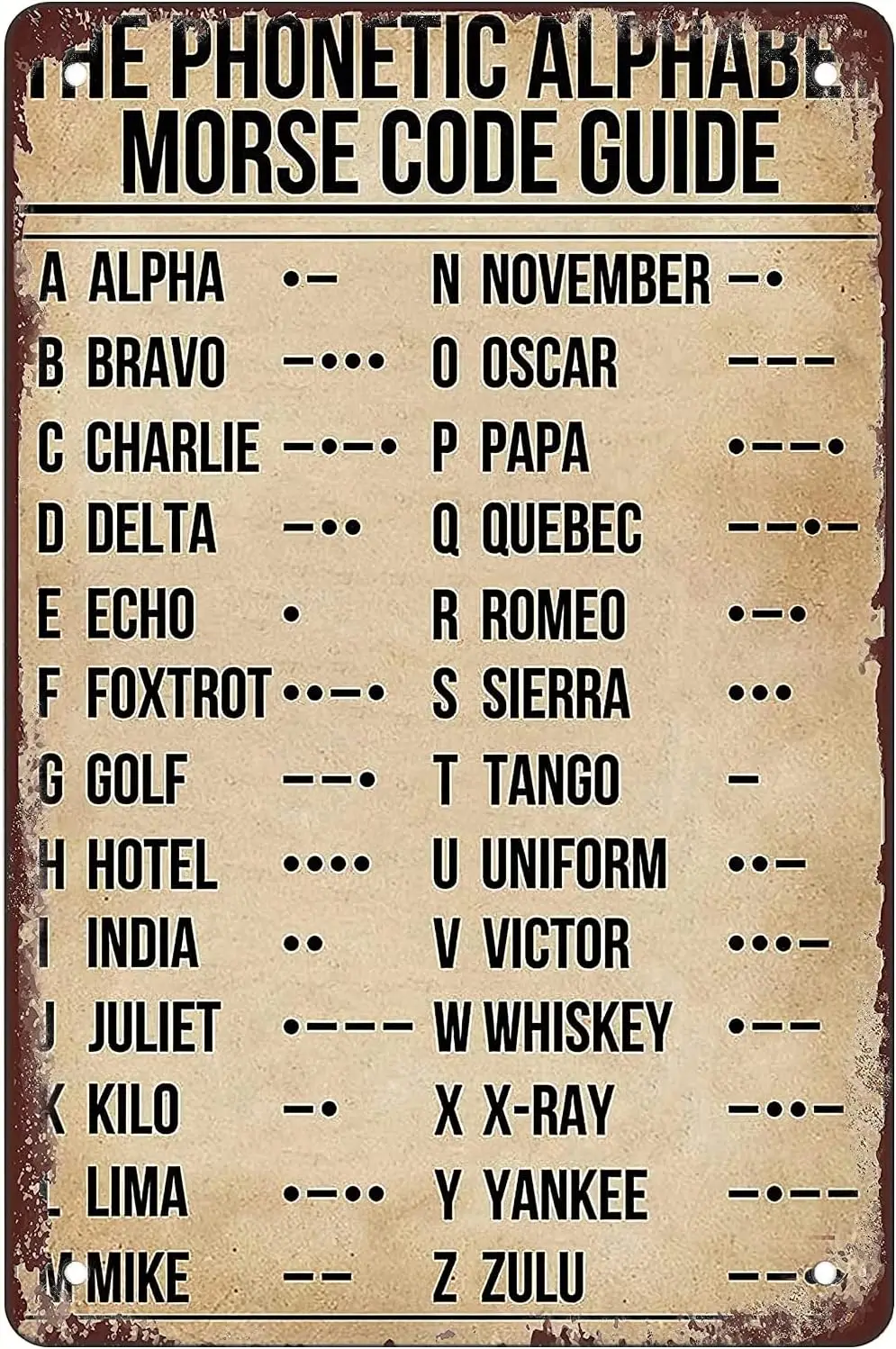 Retro Funny Metal Sign Sheet Signs Tin Sign,The Phonetic Alphabet Morse Code Guide,Pilot Knowledge,Outdoor Home Wall Decoration,