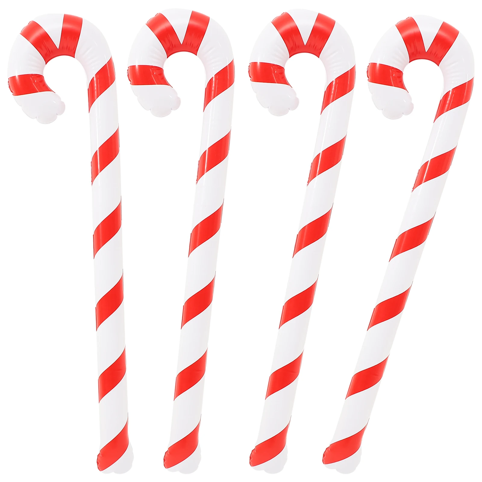 

4Pcs Inflatable Candy Canes Christmas Decorations Strong PVC Material Festive Themed Balloons for Indoor Outdoor Party Event