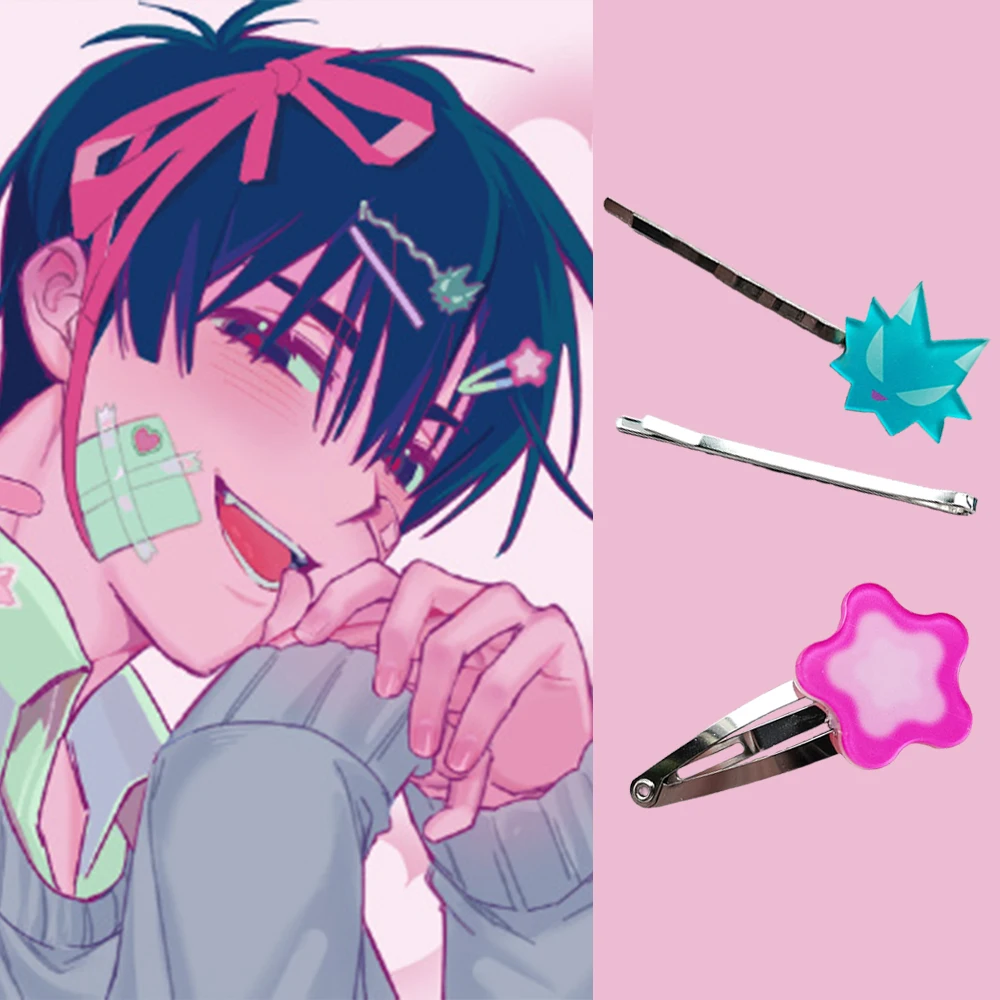 Anime Alien Stage Cosplay Ivan R6 Hairclip Cute Kawaii Prop Headwear Pink Flower Till Hairclip Halloween Carnival Man Gifts