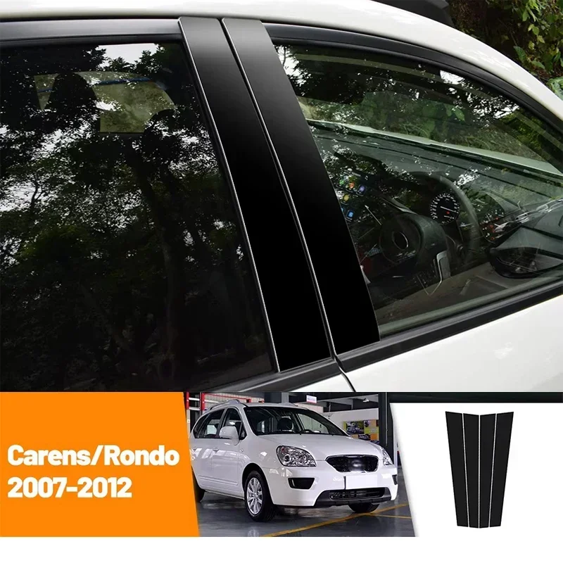 

For Kia Carens Rondo 3 UN 2007-2012 2008 2009 2010 Black Carbon Fiber Doors and Windows B C Pillars Column Decorative Stickers