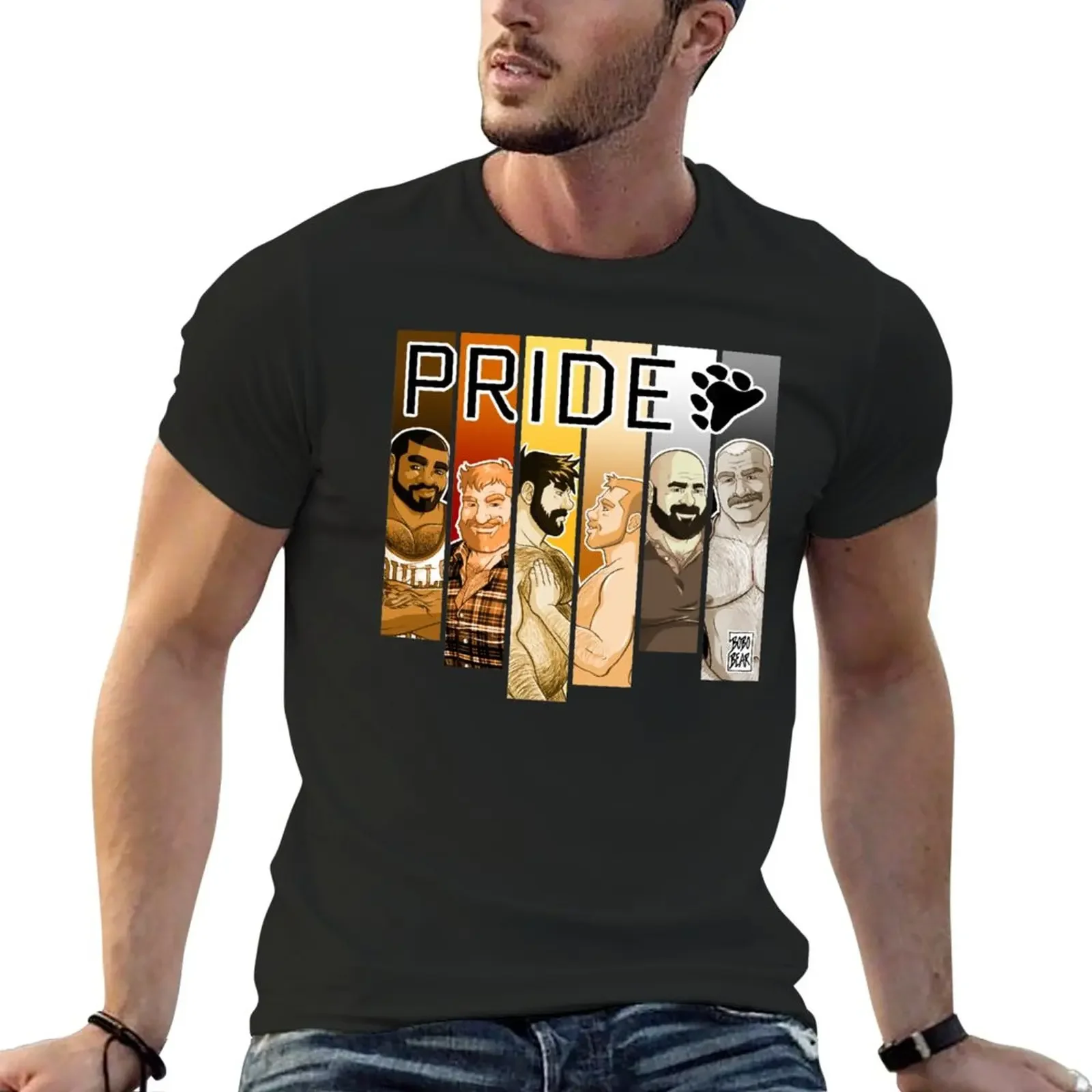 

BEAR PRIDE 2019 T-Shirt summer tops vintage clothes Blouse Men's t-shirt