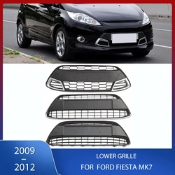 Car Front Bumper Lower Centre Grille Mesh Panel Racing Grill Chrome Sliver Cover Trim For Ford Fiesta MK7 2009 2010 2011 2012