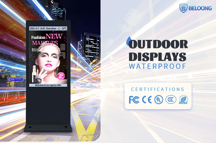 في الهواء الطلق الغبار ومقاوم للماء LCD الإعلان شاشة لافتات رقمية عرض الطوطم في الهواء الطلق