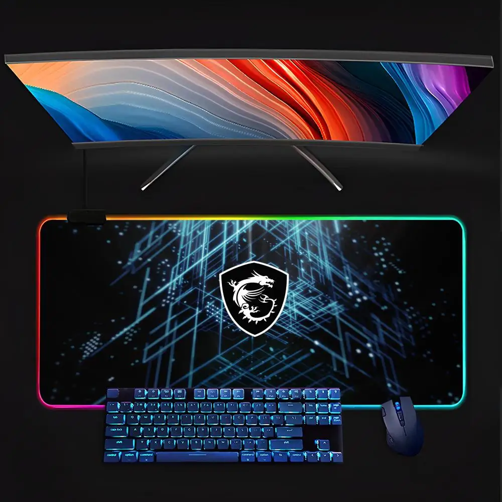 m-MSI-i  Mouse Pad Keyboard LED RGB Pc Gamer Glowing Rubber mause pad  Cute Cartoon Gaming Computer Boys Girls Friends Holiday G