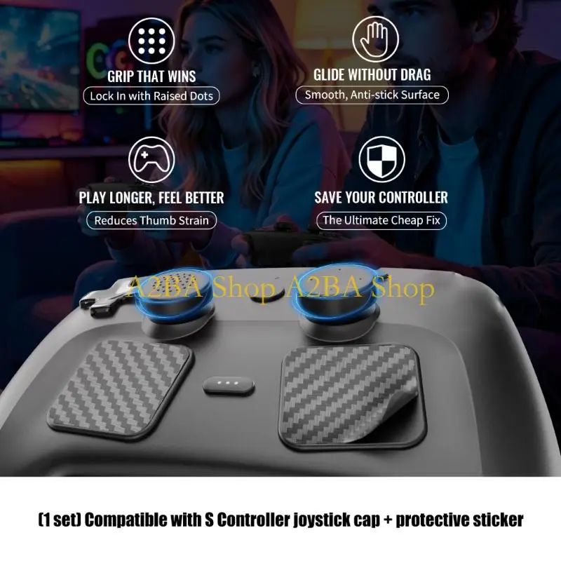 A2BA Touchpad Stickers with Joystick Covers Back Button Pad for Steam Controller 2