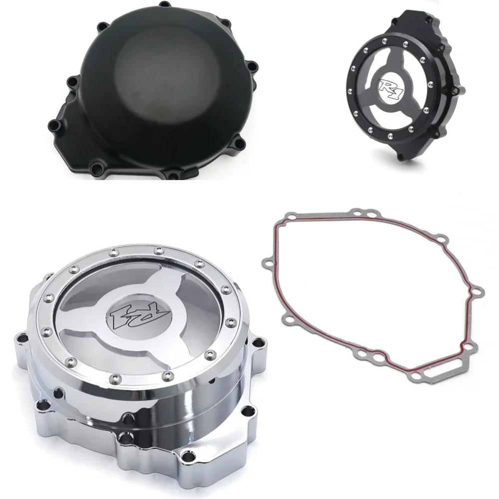 

Black & Clear CNC Left Engine Stator Cover Crankcase for YAMAHA YZF R1 1998-2003 Aftermarket Motorcycle Parts