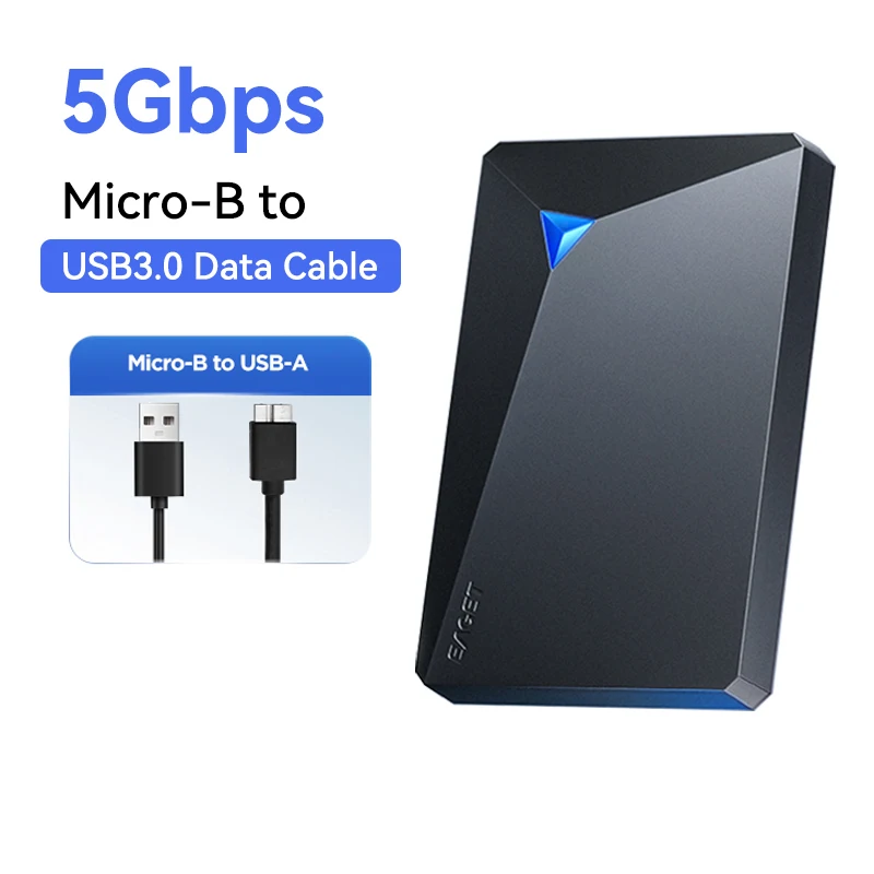 Eaget 5Gbps ポータブルHDD 外付けハードドライブ 1TB 250GB 500GB