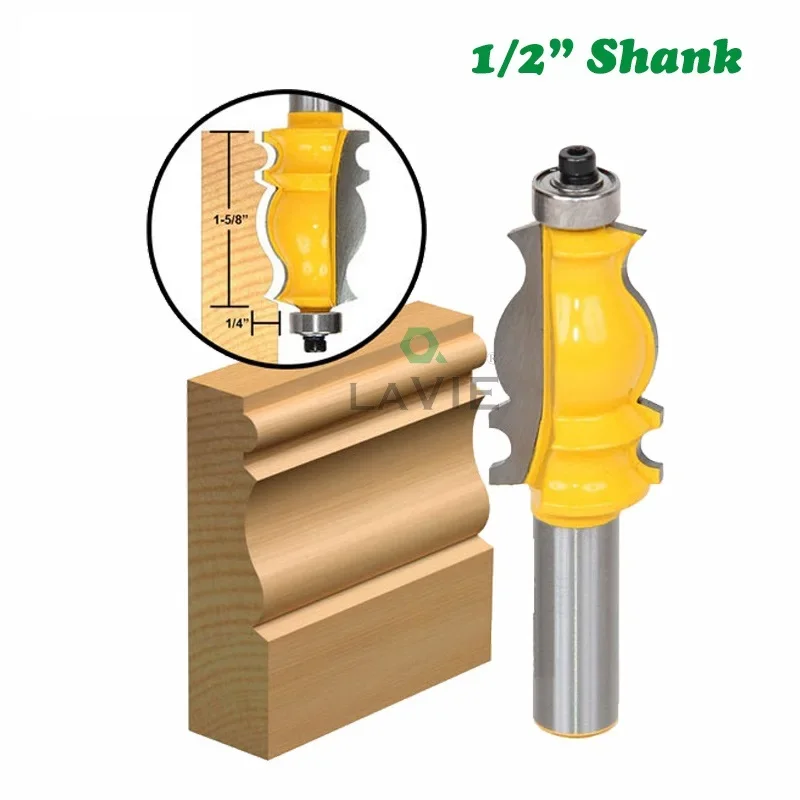 1/2 inch Shank Molding Router Bit Line Face Cutter for Wood Architectural Milling Cutters Carbide Woodworking Tools