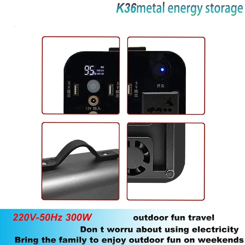 K36 Energy Storage Version 220V-50Hz 300W High Power Outdoor Portable Self-driving Camping Energy Storage Mobile Power Supply