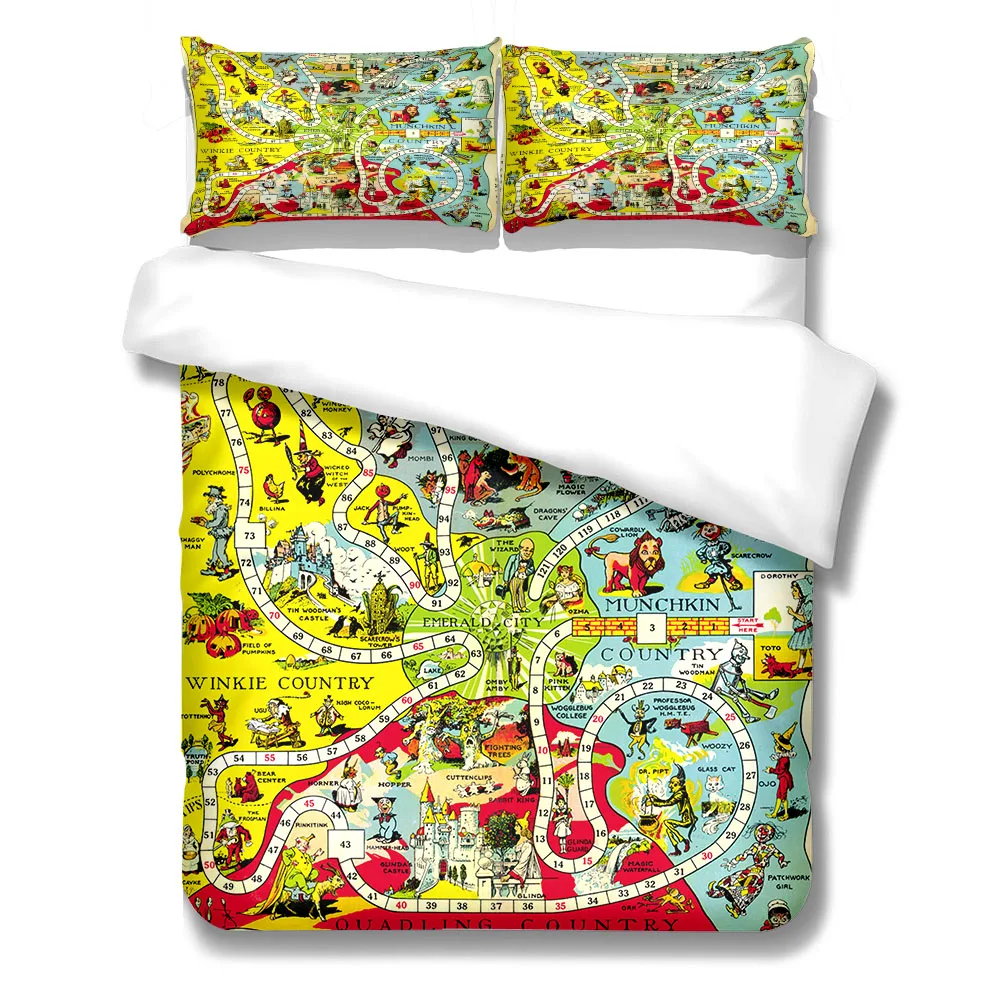 World Nautical Map Duvet Cover Set King Queen Double Full Twin Single Size Bed Linen Set