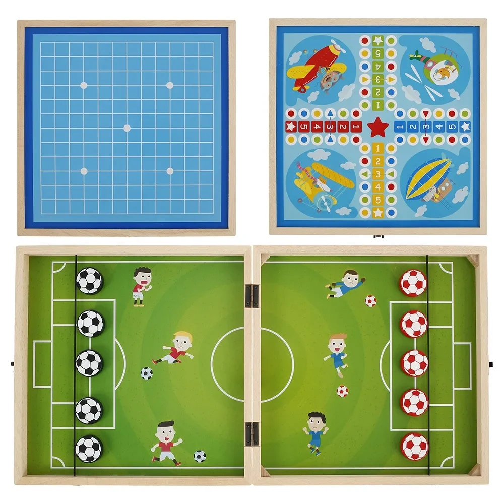 

Foldable 3 In1 Foosball Winner Board Games Table Hockey Game Catapult Chess Flying Chess Parent-child Interactive Toy Party Game