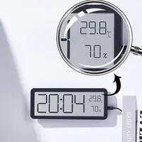 Digital Wall Clock Electronic Wall Mounted LCD Disply Clocks Multifunctional Temperature and Humidity Alarm Clock
