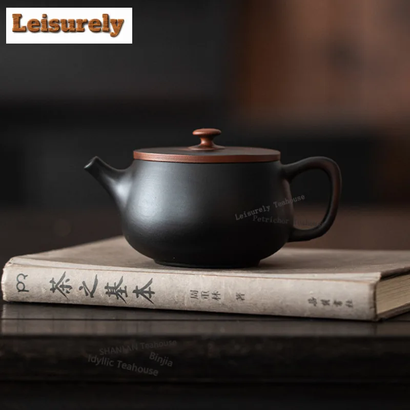 300ML Purple Pottery Large Caliber Teapot Elegant Tea Infuser Pot Household Tea Maker Kettle with Strainer Tableware Decoration