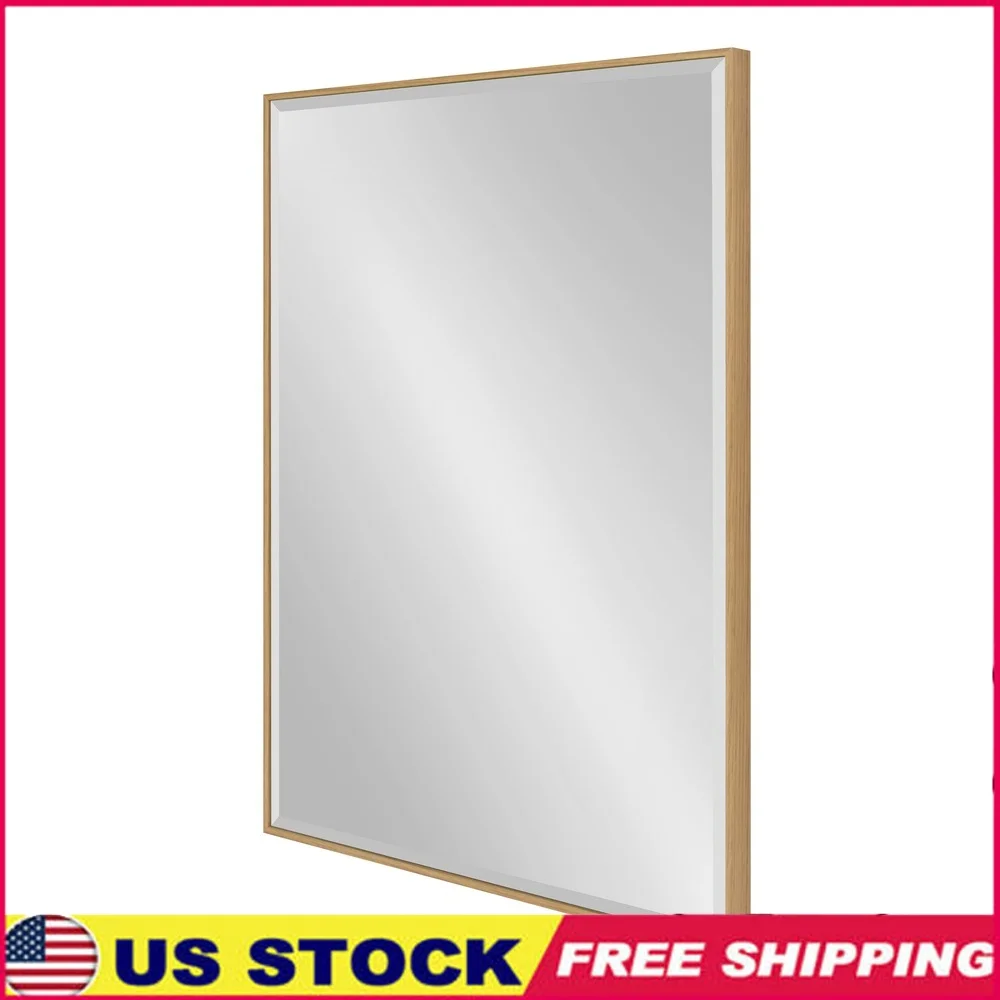 

Large Framed Decorative Rectangle Wall Mirror Beveled Glass Contemporary Design Versatile Hanging D-Ring Home Decor Wall Art