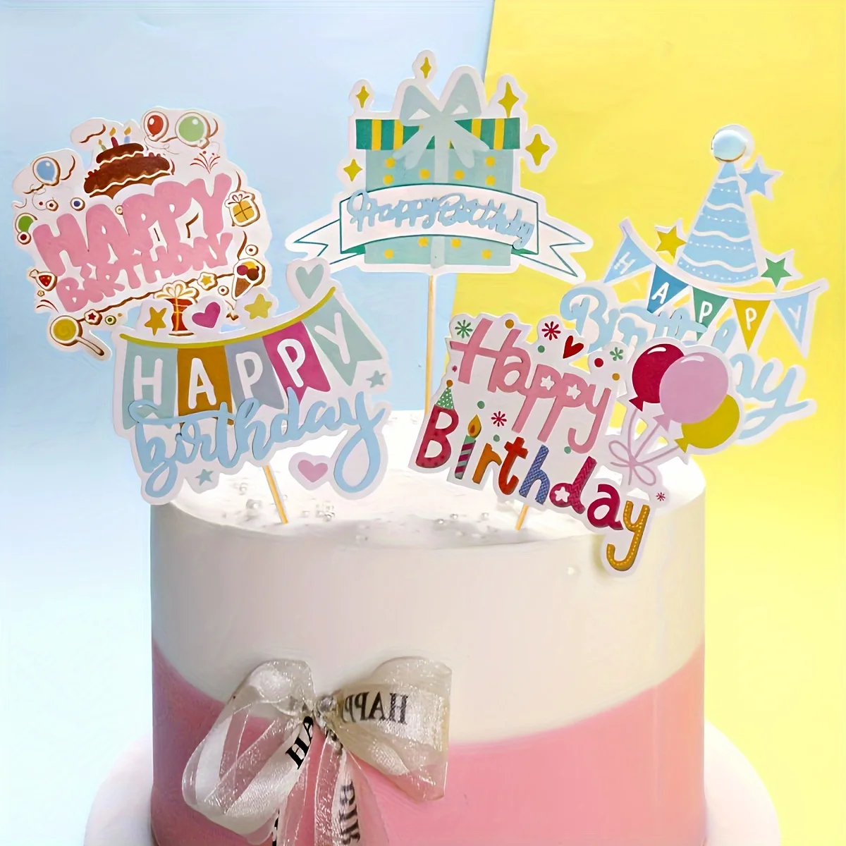 50 pièces joyeux anniversaire fête gâteau insérer papier cure-dents drapeau pour gâteau Cupcake Dessert décoration fête d'anniversaire bricolage fourniture de pâtisserie