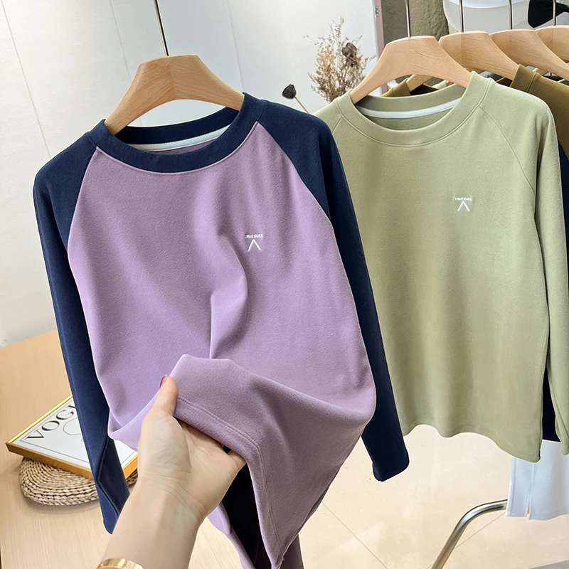 في الهواء الطلق الرياح على الوجهين Fce طويل Sve تي شيرت الأزواج Sle التطريز قاعدة طبقة irt للرجال والنساء