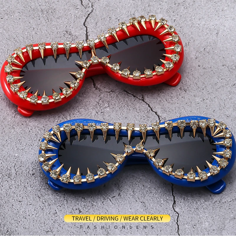 

New Trendy Unisex Punk Heavy Industry Sunglasses Men's Women's Sunglasses Color Street Photography Fashion Outdoor Sunglasses