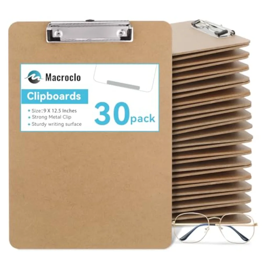 

Набор деревянных планшетов-клипбордов формата Letter Size, 5 шт., для класса, студентов, детей. Стандартный размер 9x0.5 дюймов с низкопрофильным зажимом.