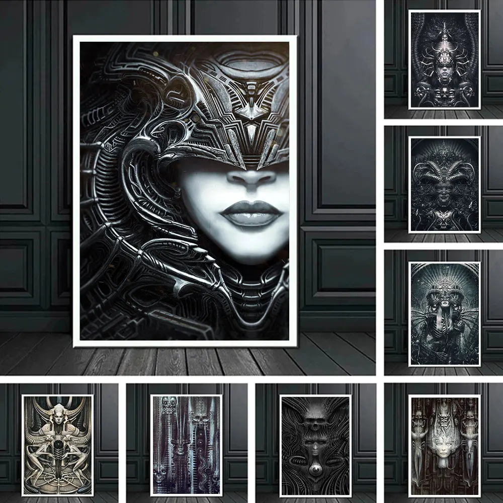 Alien Horror Hr Giger Li II Abstract Posters and Print Canvas Painting Wall Art Picture for Bedroom Room Home Decoration Cuadros