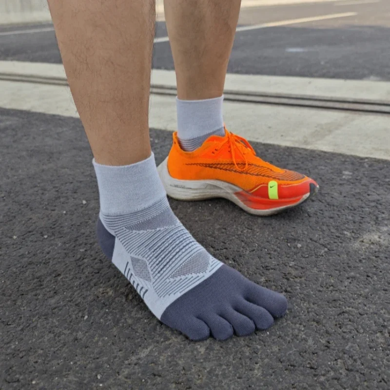 Calcetines deportivos profesionales para hombre, medias de cinco dedos, secado rápido, finos, transpirables, talla grande, Fitness