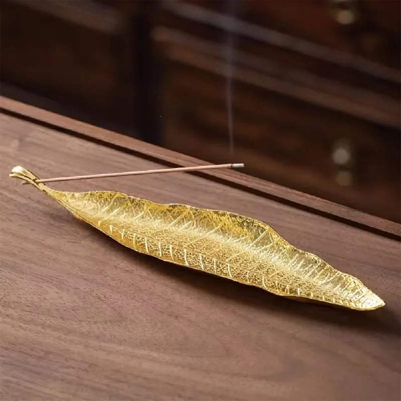 Incense Holder Ash Catcher Long Leafs Censer Meditation Home Decor Accessories