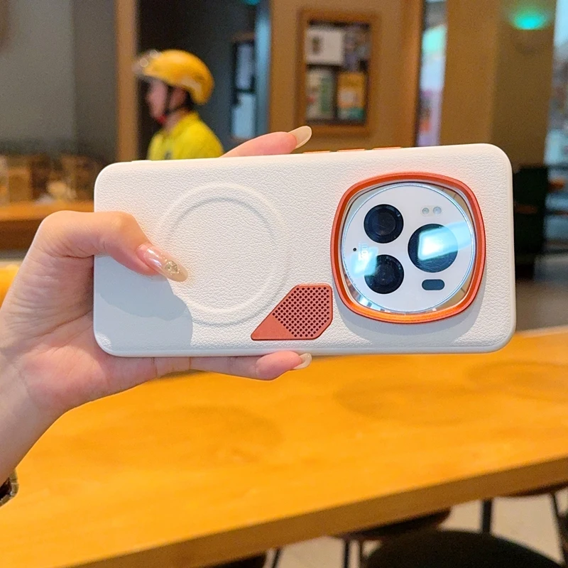 

Чехол для Honor Magic 7 6 Pro, магнитный чехол из искусственной кожи + чехол для рассеивания тепла из ПК с металлическим объективом камеры для HONOR Magic7 Pro