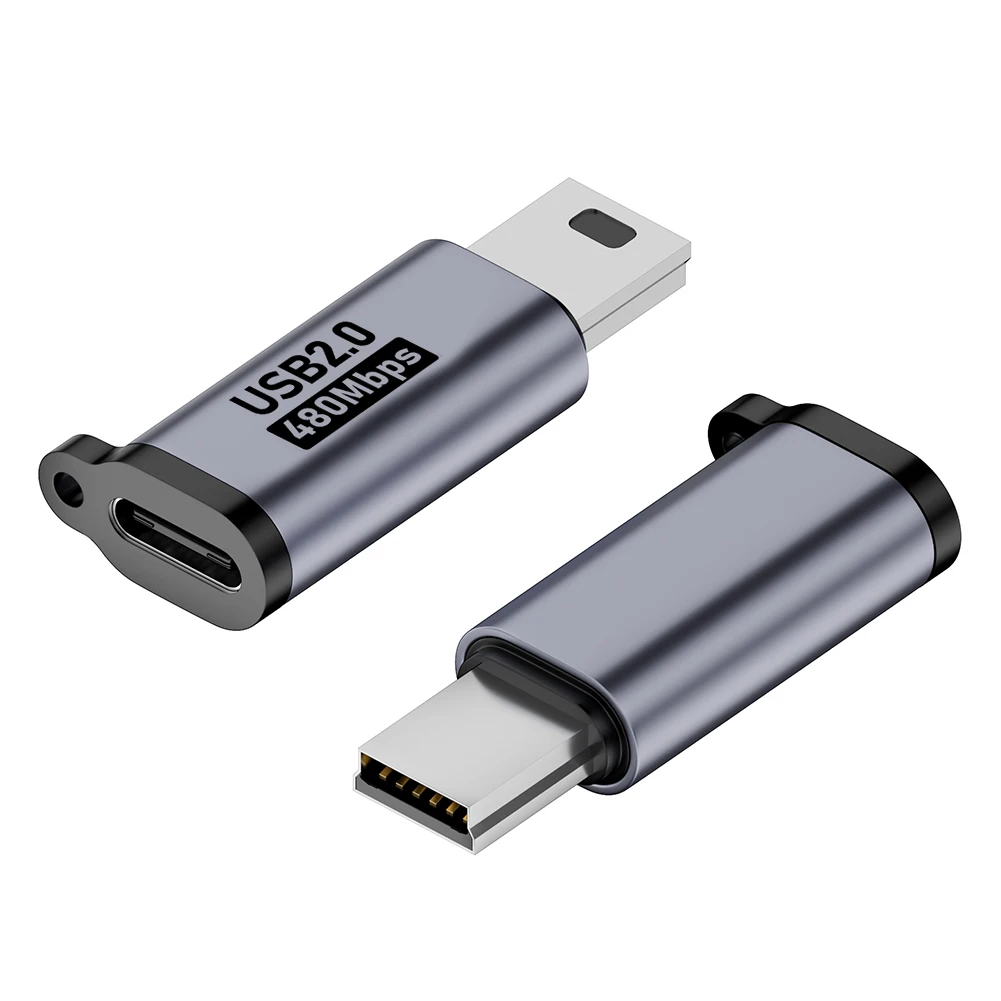 مايكرو USB/8 دبوس إلى USB C موسع التوصيل والتشغيل Type-C/Mini USB/8 Pin إلى محول USB الصغير للهاتف المحمول والكمبيوتر اللوحي والكمبيوتر المحمول