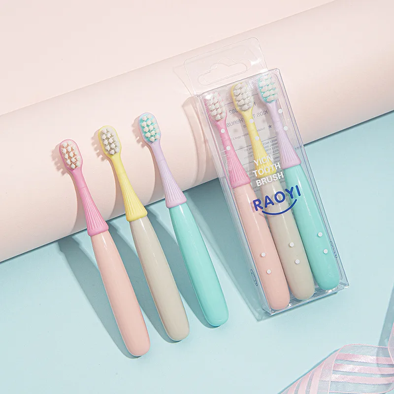 3pcs/set Soft Portable Kids Toothbrush Eco-friendly Teeth Brush Milk Oral Cleaning 2-5 Years Children Health Care Tools Utensils