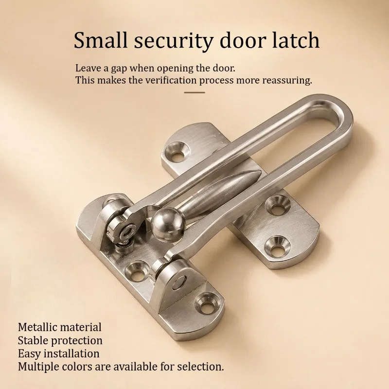Zinc alloy anti-theft latch for hotel room door lock, safety chain, door bolt, reverse lock, thickened door latch, plug-in key